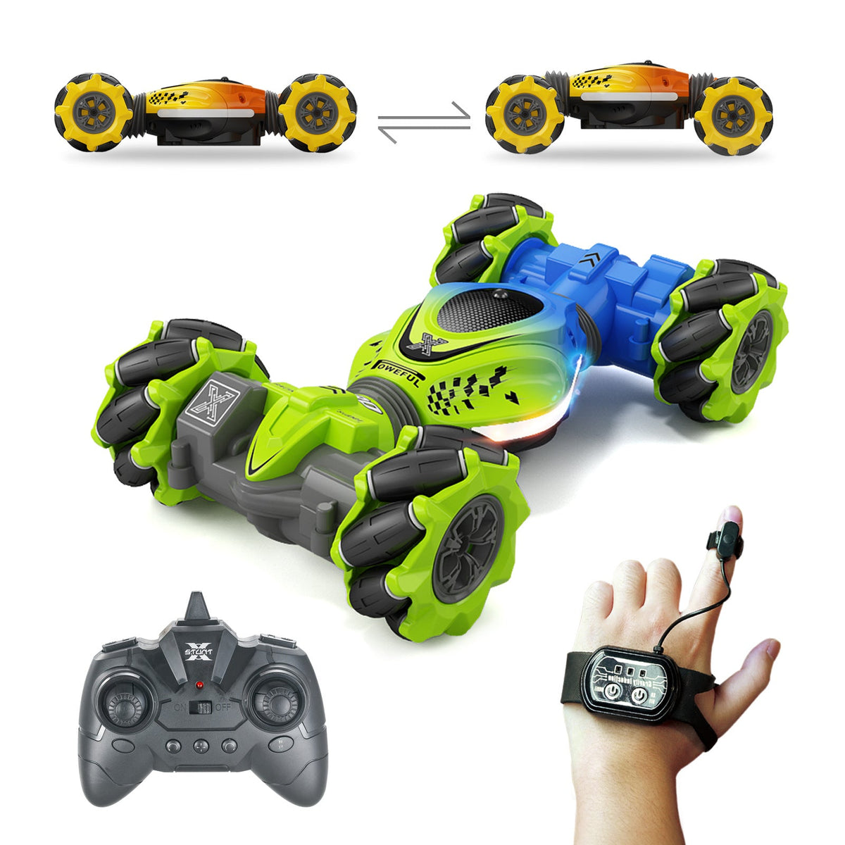 Remote Control Stunt Car With Double-Sided Twists