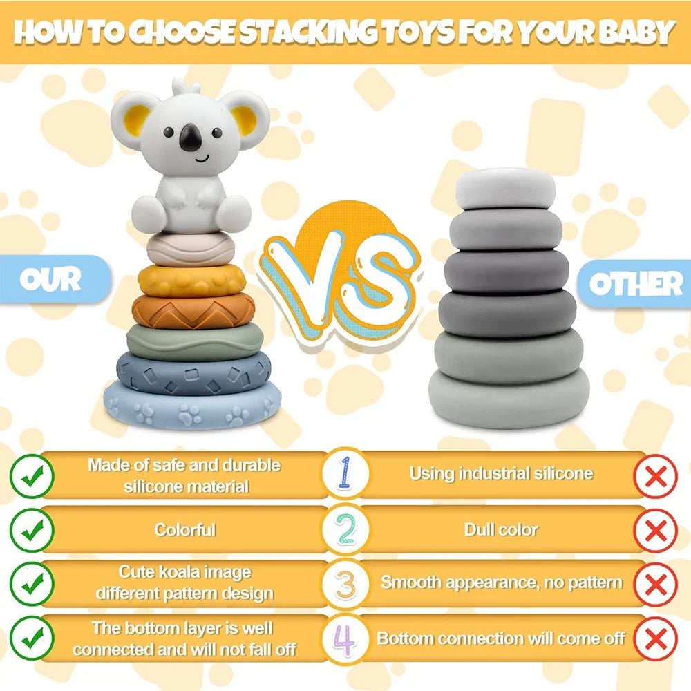 Silicone Stacking Toy for Sensory Learning & Teething