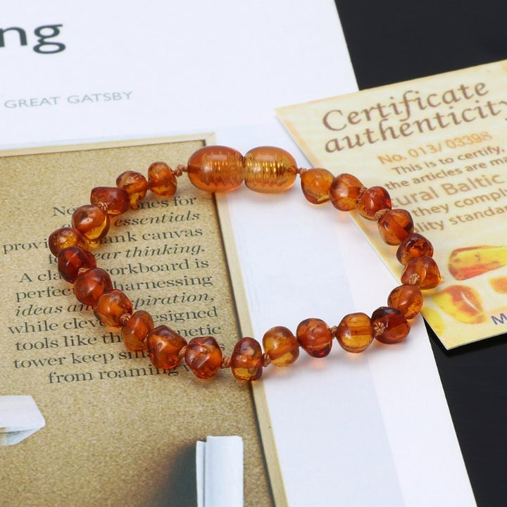 Baltic Amber Baby Bracelet & Anklet, Made in Lithuania