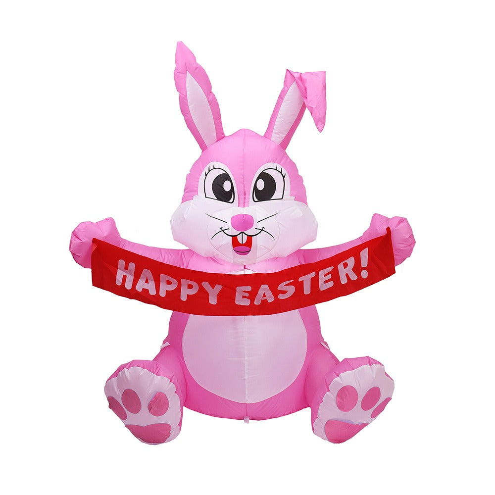 Inflatable Easter Bunny With LED Outdoor Yard Display