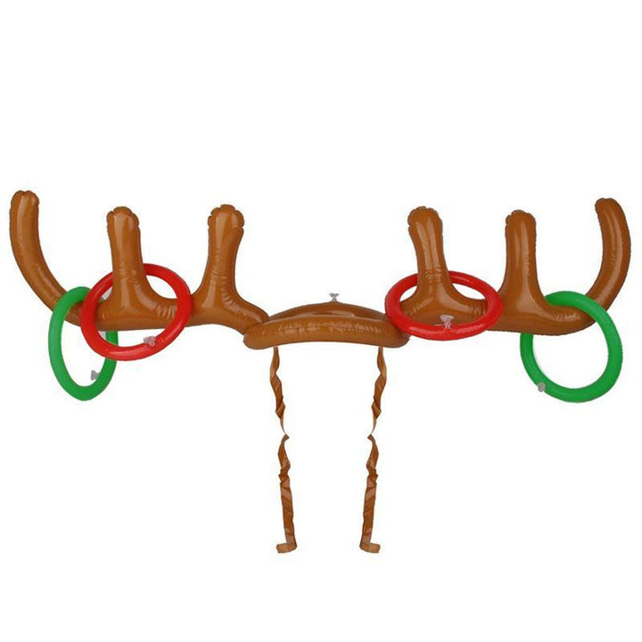 Inflatable Reindeer Ring Toss Hat Christmas Party Game