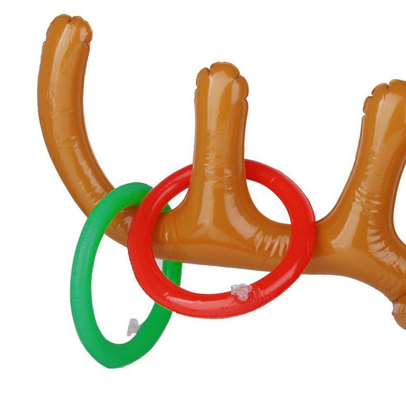 Inflatable Reindeer Ring Toss Hat Christmas Party Game