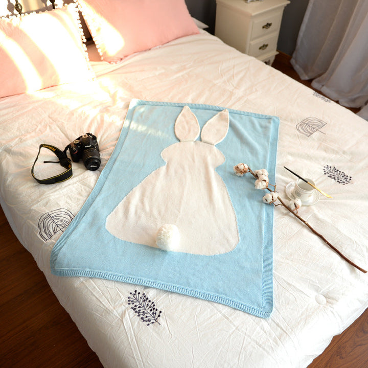 Rabbit Knitted Baby Blanket for Cozy, Playful Nap Time