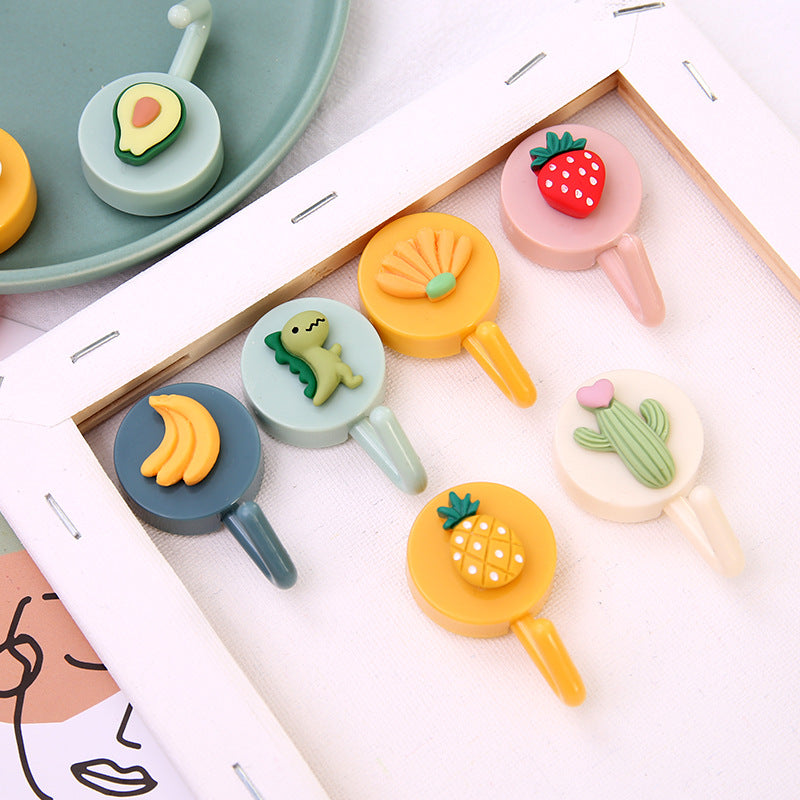 Cute Cartoon Wall Hooks: Nail-Free Adhesive Door Hooks