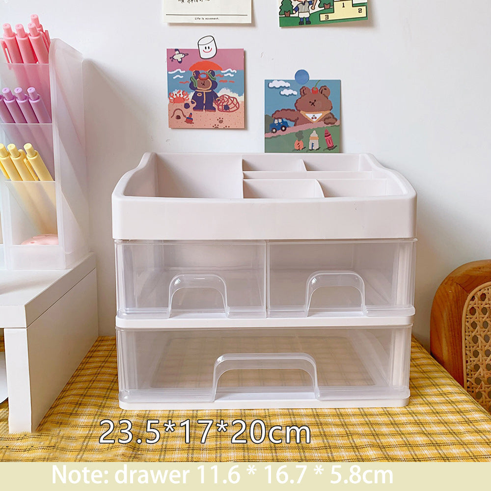 Clear Drawer Desk Organizer for Stationery and Makeup