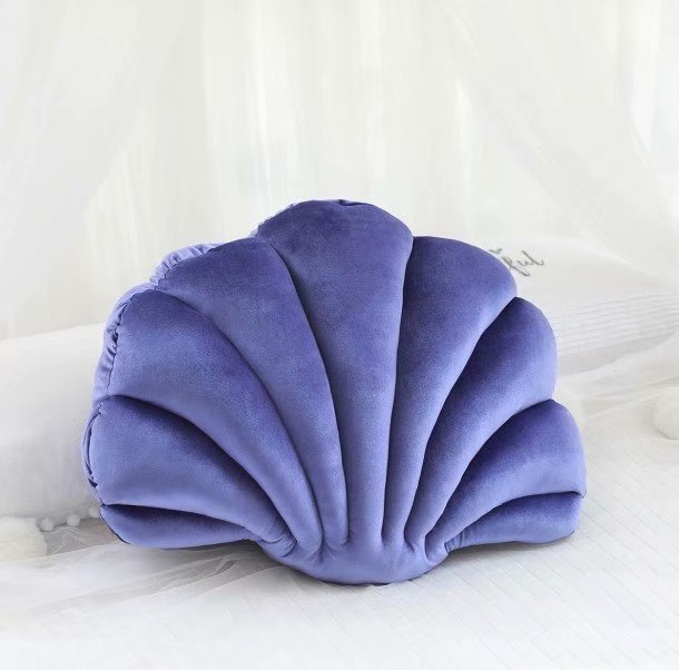 Sculptural Shell Cushion for Colorful Sofa Room Decor
