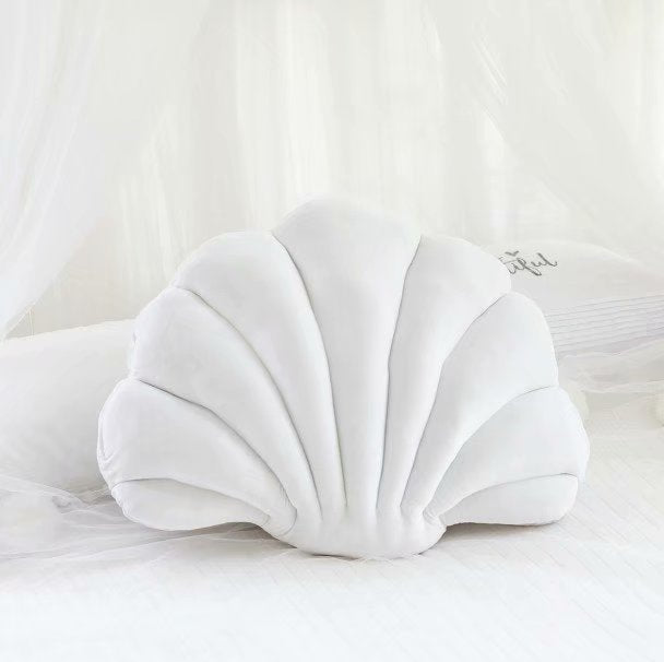 Sculptural Shell Cushion for Colorful Sofa Room Decor