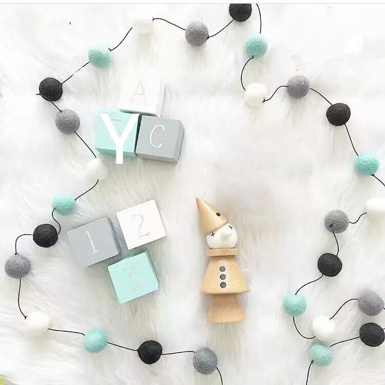 Felt Ball Garland for Cozy Nordic Room & Party Decor