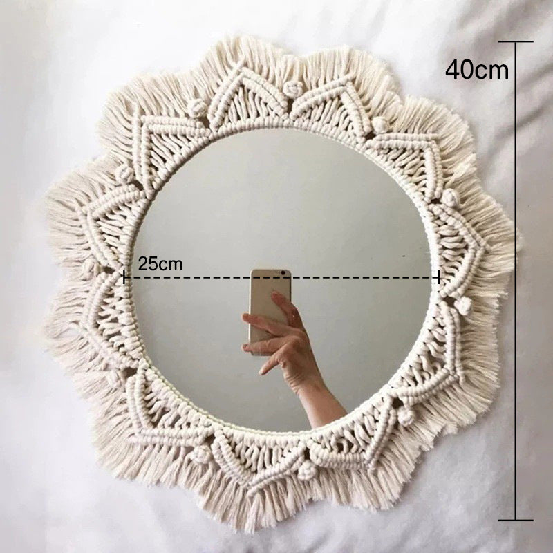 Bohemian Macramé Mirror for Warm, Textured Wall Decor