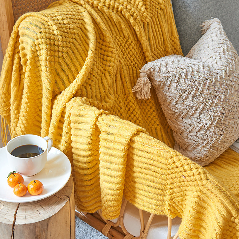 Textured Sofa Blanket for Warm, Cozy Winter Layering