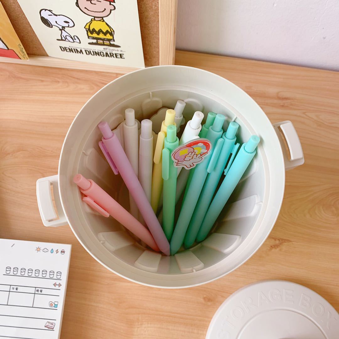 Cute Desktop Mini Storage Barrel With Lid for Pens