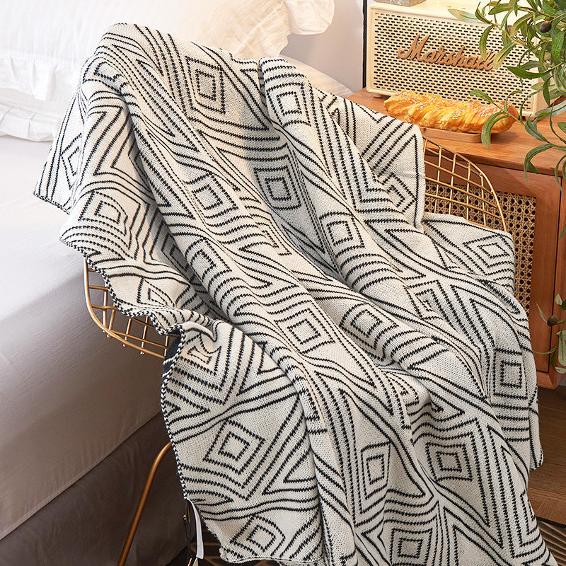 Lightweight Knitted Blanket for Modern Cozy Living Rooms