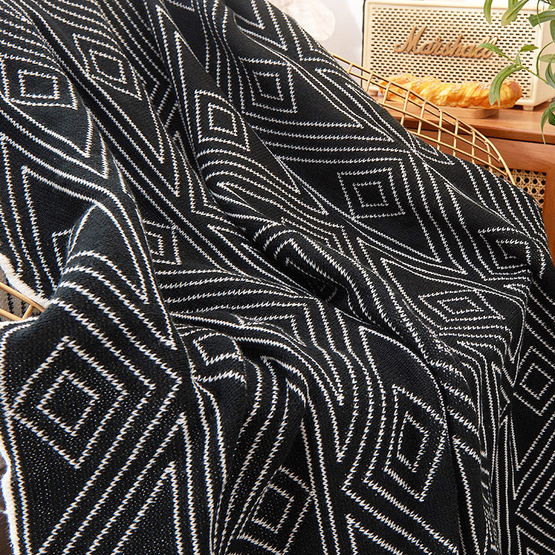 Lightweight Knitted Blanket for Modern Cozy Living Rooms