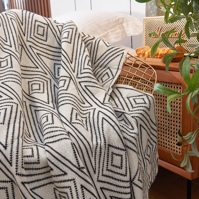 Lightweight Knitted Blanket for Modern Cozy Living Rooms