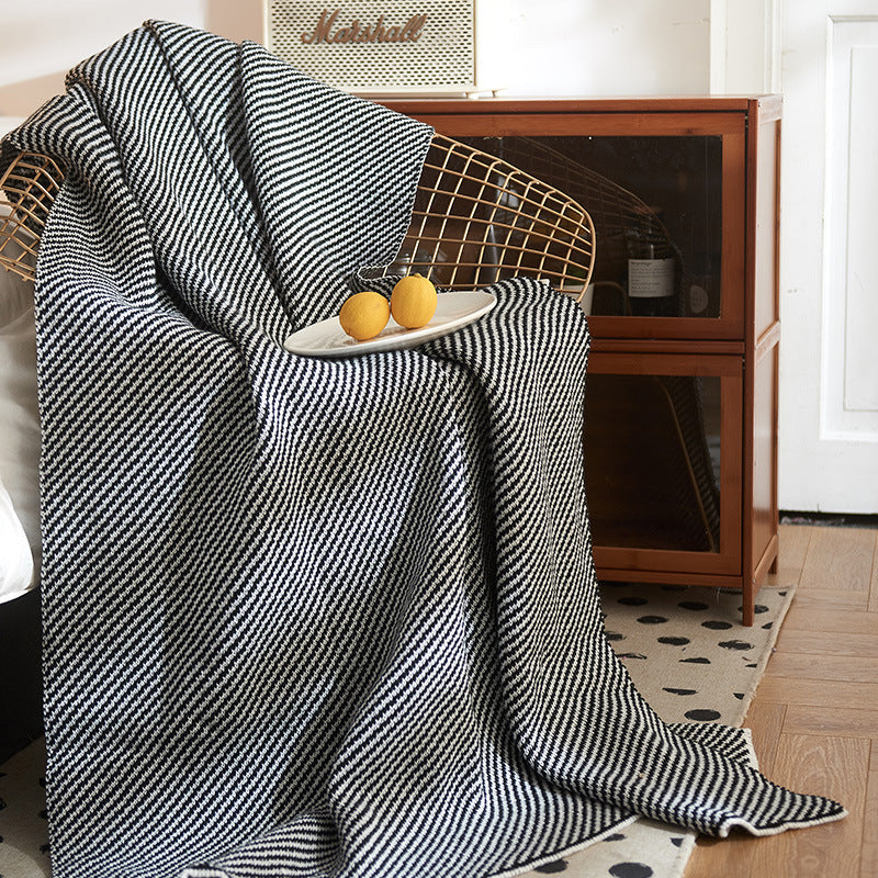 Thick Knitted Sofa Blanket for Cozy Modern Texture