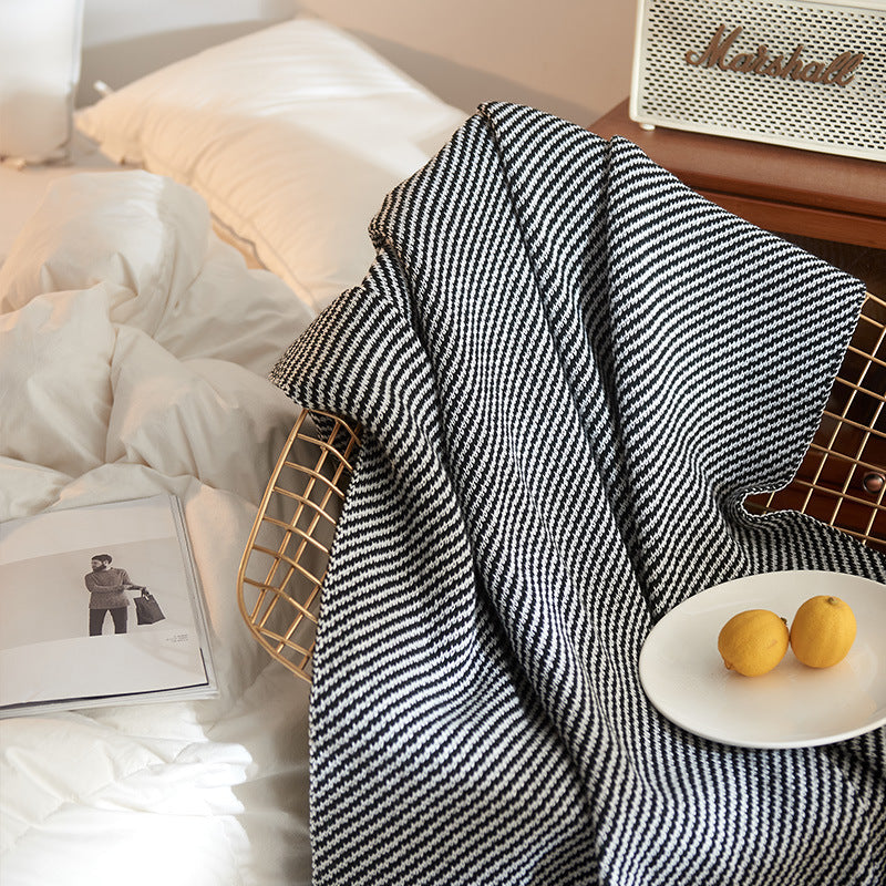 Thick Knitted Sofa Blanket for Cozy Modern Texture