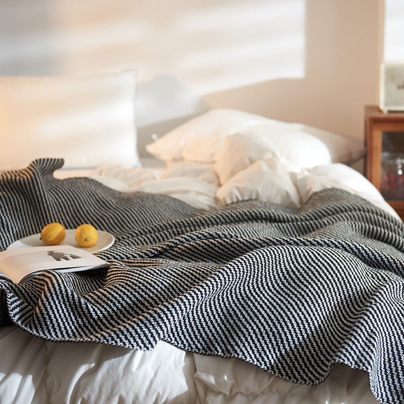 Thick Knitted Sofa Blanket for Cozy Modern Texture