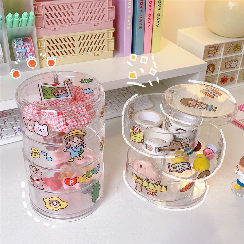 Clear Rotating Desk Organizer for Hair Ties & Stationery