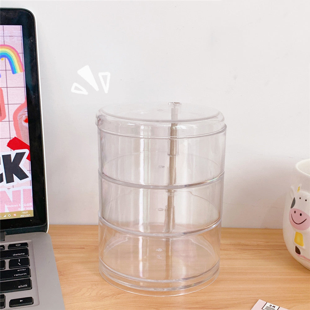 Clear Rotating Desk Organizer for Hair Ties & Stationery