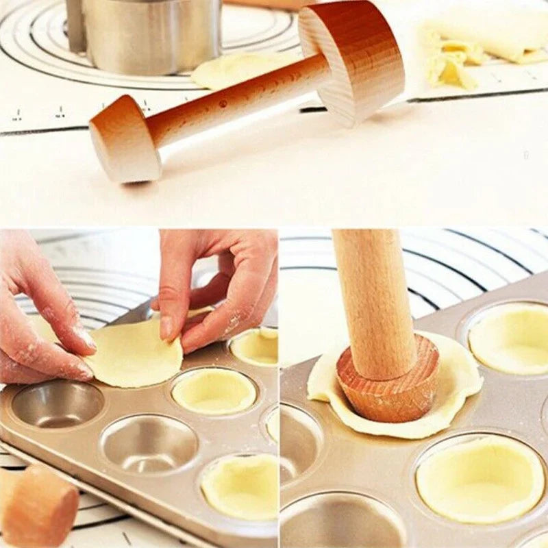 Wooden Tart Shell Molder for Egg Tarts and Mini Pies