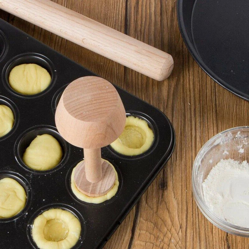 Wooden Tart Shell Molder for Egg Tarts and Mini Pies