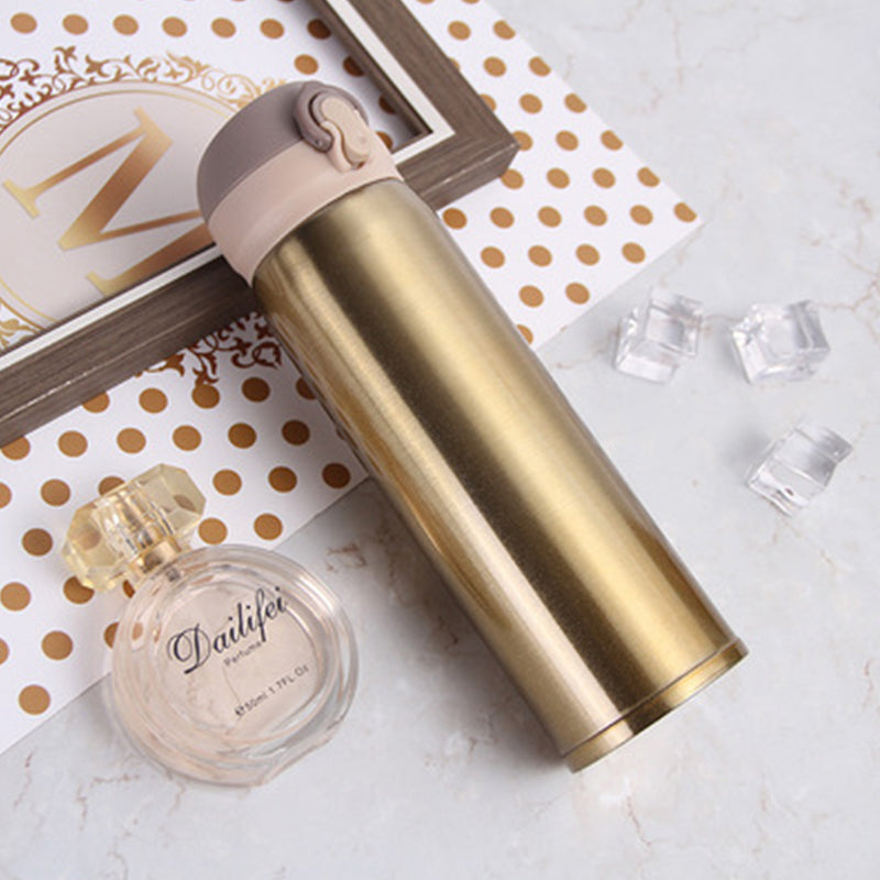 Insulated Tea Mug with Strainer: Stainless Steel Thermos