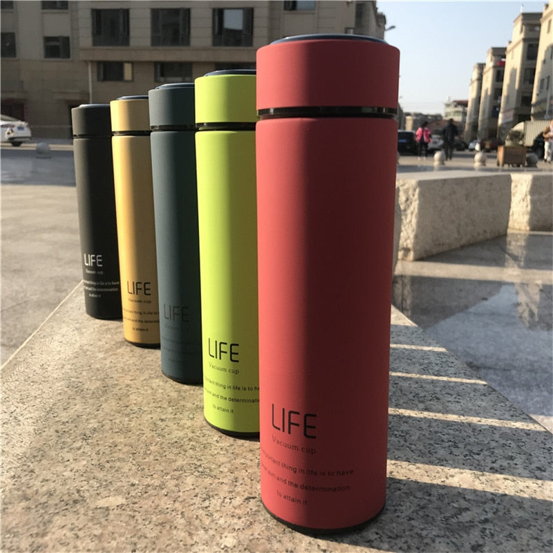 Insulated Tea Mug with Strainer: Stainless Steel Thermos