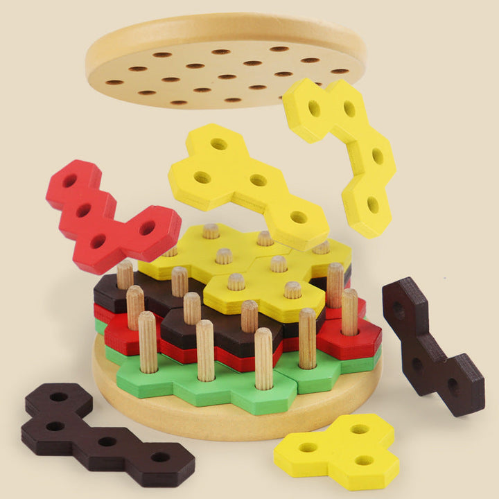 Wooden Stacking Puzzle Toy for Hand-Eye Coordination