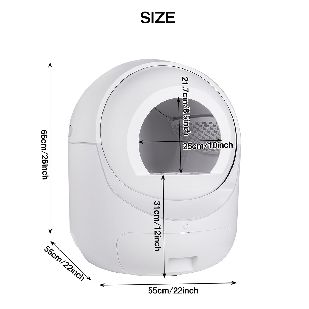 Self-Cleaning Cat Litter Box with App Control & Odor Removal