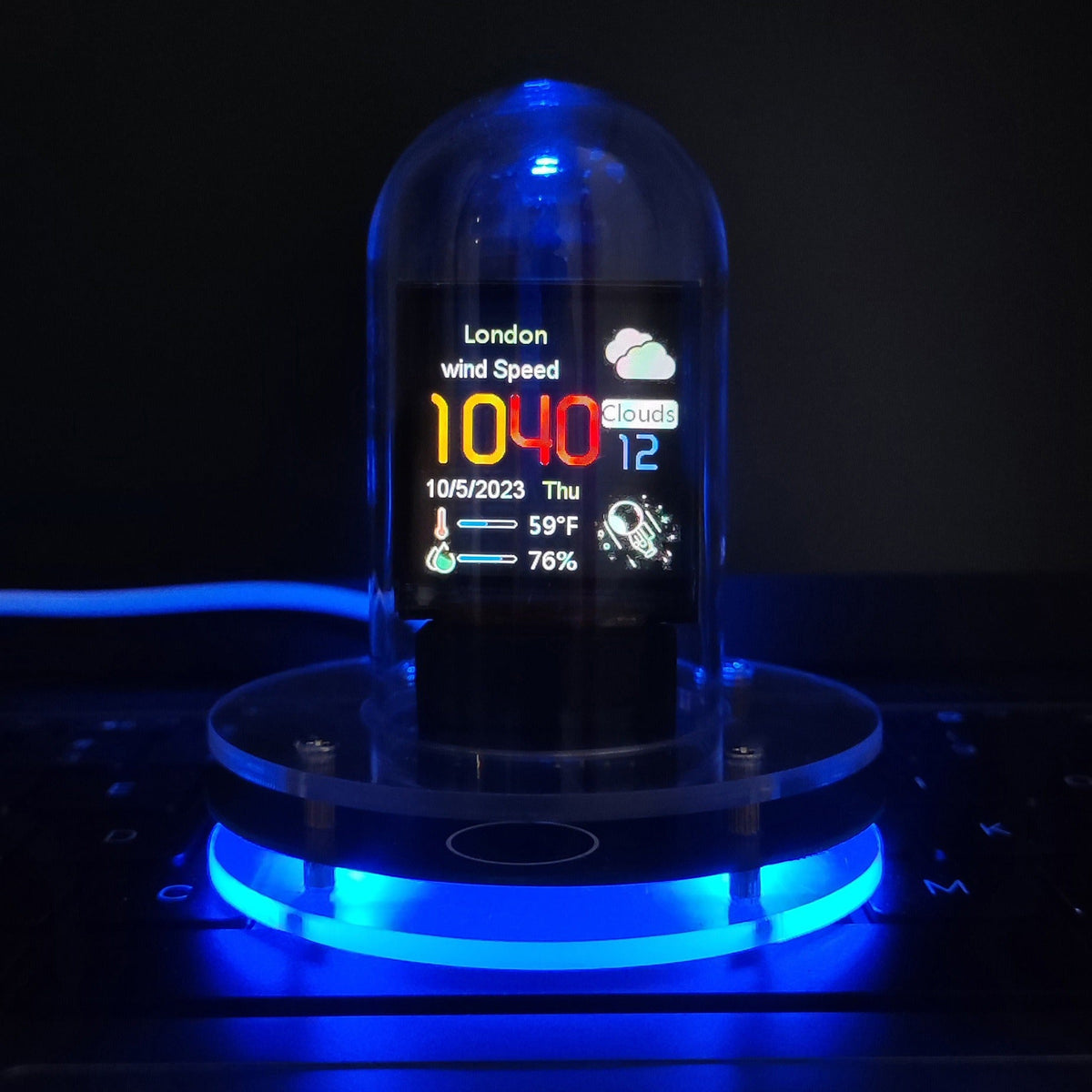 WiFi Weather Display Clock With Ambient Glow Decor