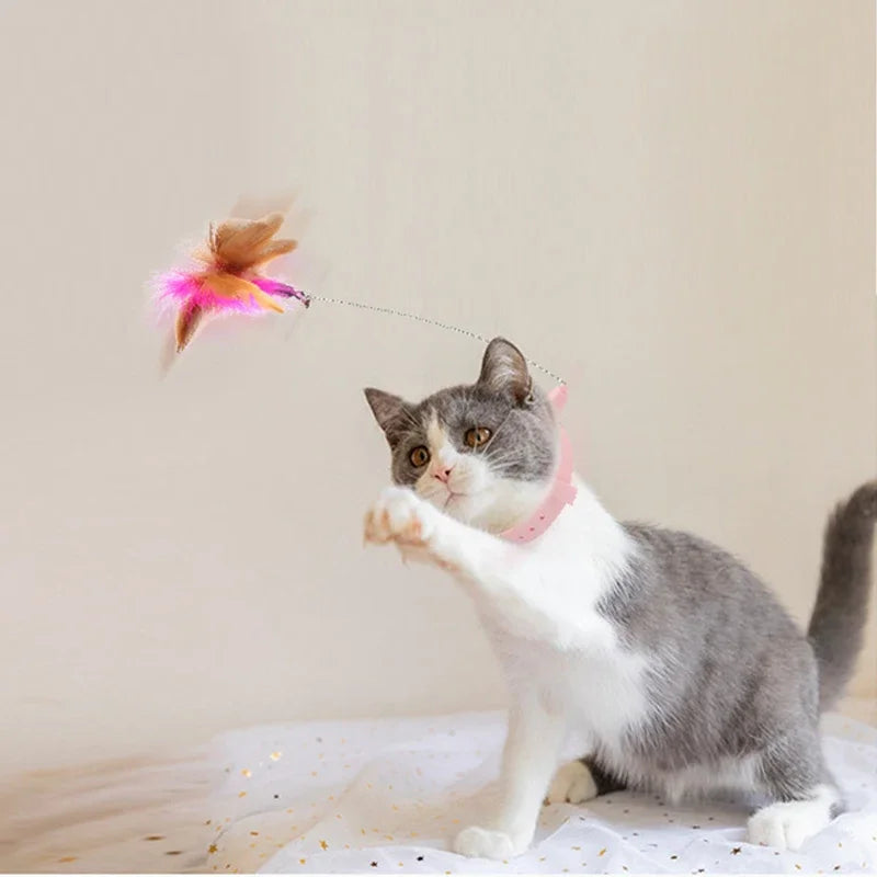 Interactive Cat Toy Feather Teaser for Indoor Play