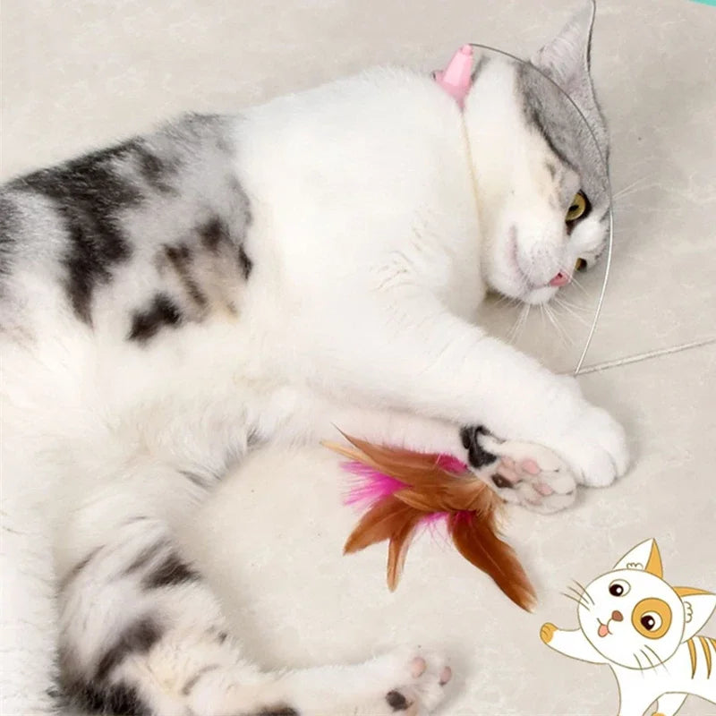 Interactive Cat Toy Feather Teaser for Indoor Play