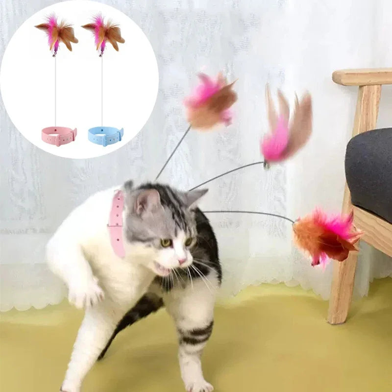 Interactive Cat Toy Feather Teaser for Indoor Play