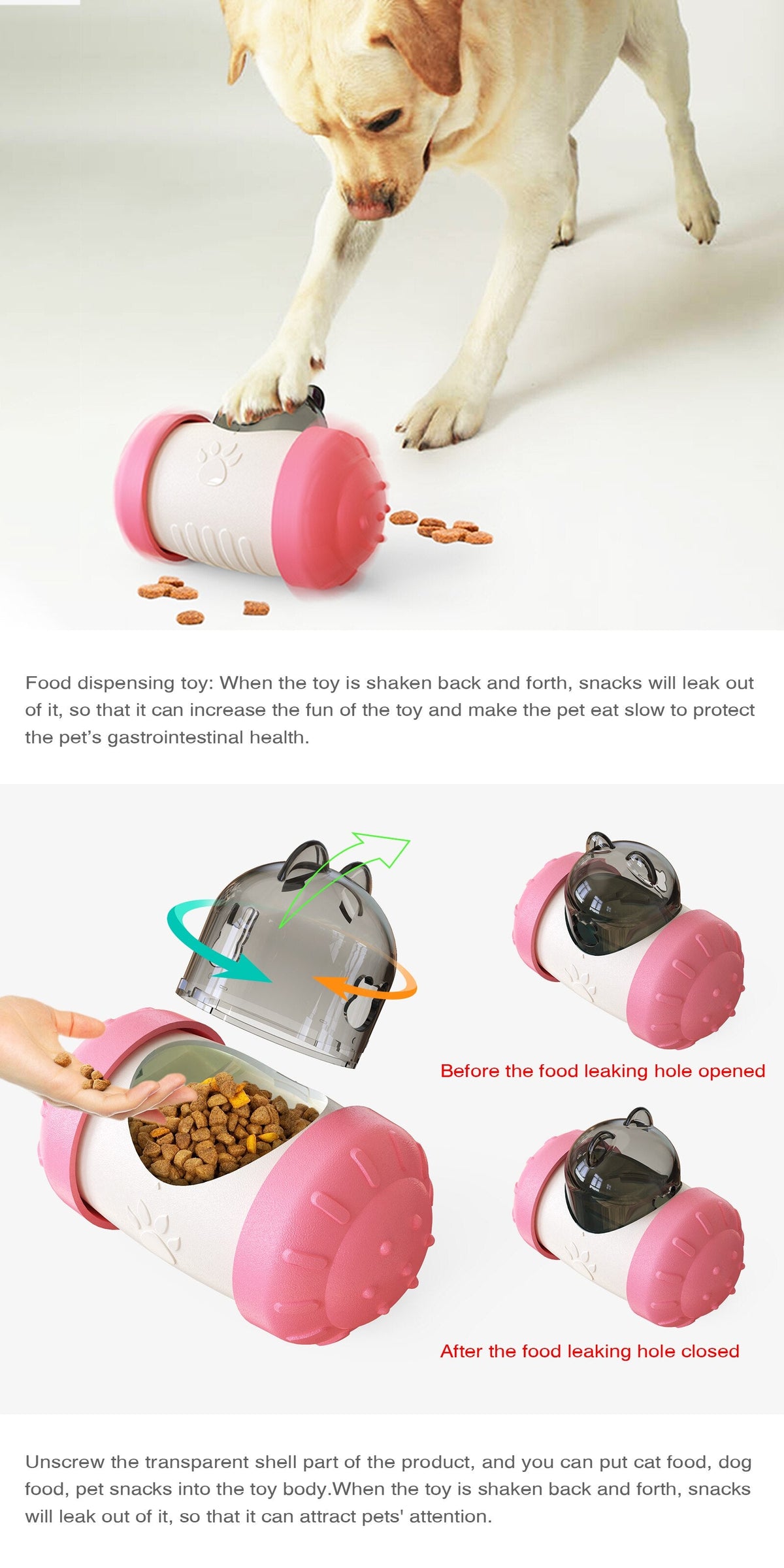 Interactive Treat-Dispensing Pet Toy for Enrichment