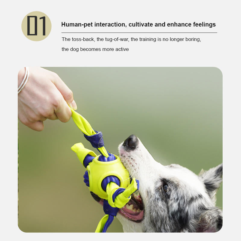 Interactive Dog Tug Toy for Teeth-Cleansing Chews
