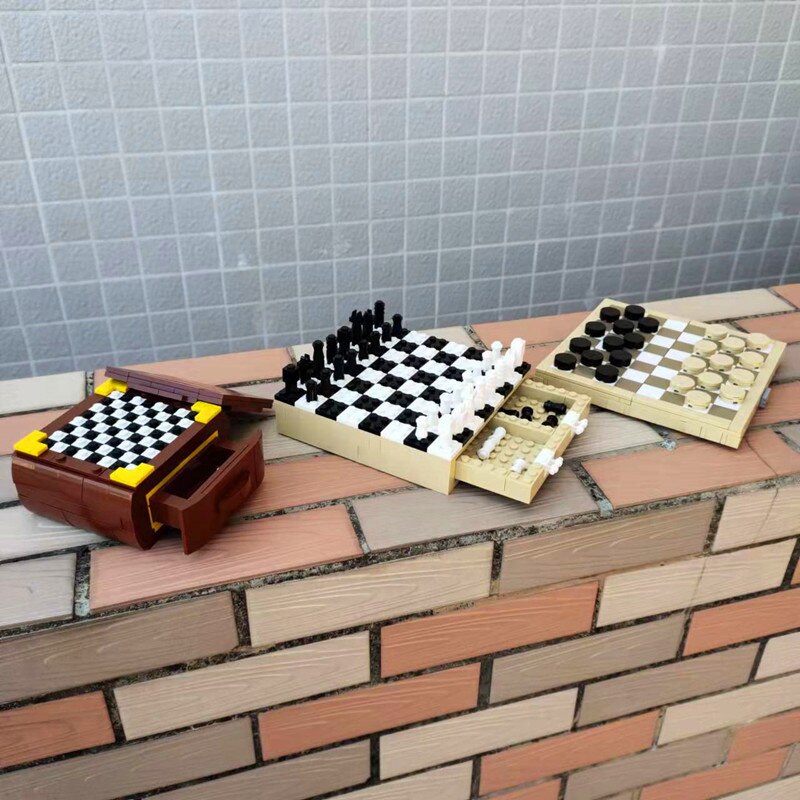 Folding Travel Chess Set with Built-In Storage Drawers