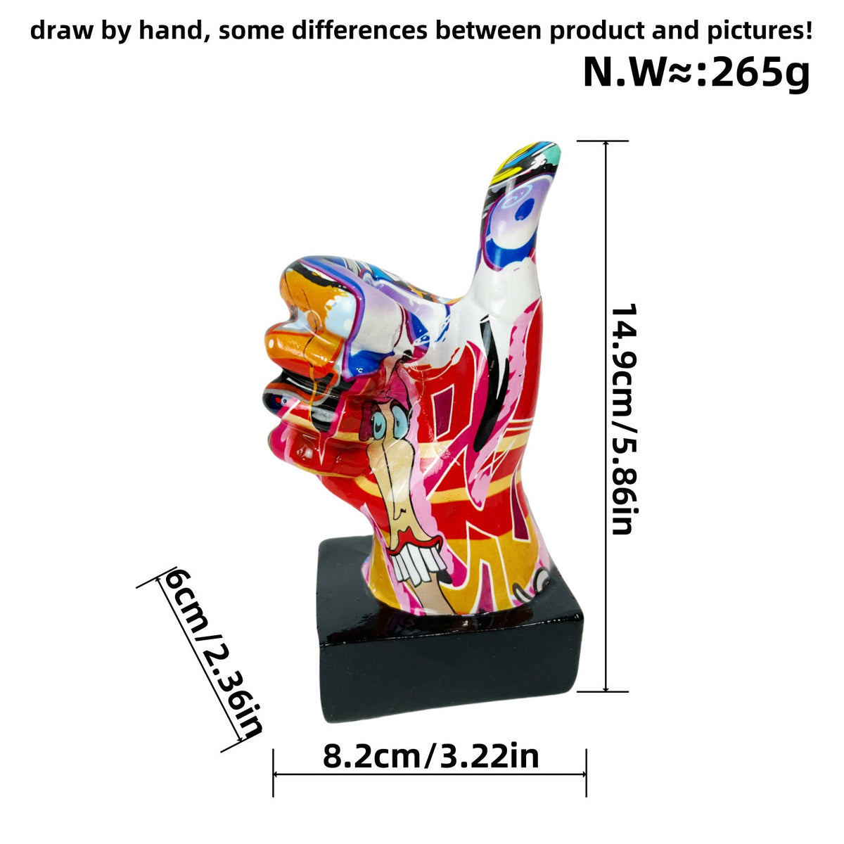 Graffiti Hand Sculpture for Bold Desktop Office Display