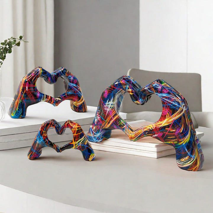 Graffiti Heart Sculpture for Colorful Room Decor Accent