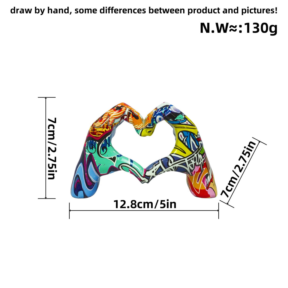 Graffiti Heart Sculpture for Colorful Room Decor Accent