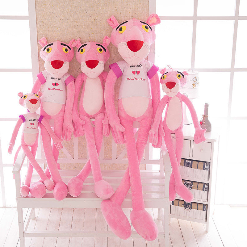 Pink Leopard Plush Toy – Oversized Long-Leg Cuddle Gift