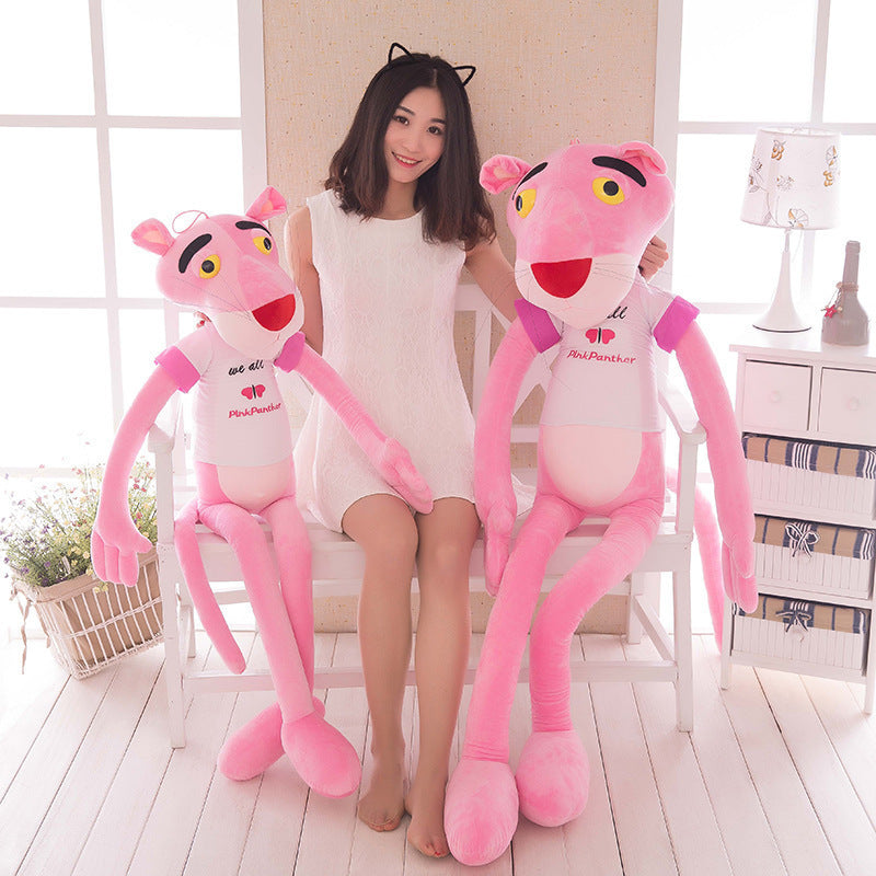 Pink Leopard Plush Toy – Oversized Long-Leg Cuddle Gift