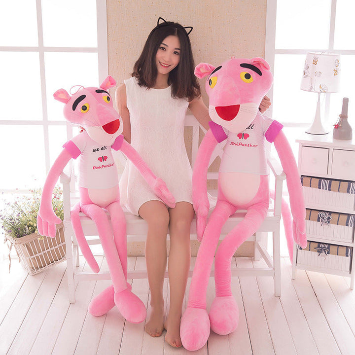 Pink Leopard Plush Toy – Oversized Long-Leg Cuddle Gift