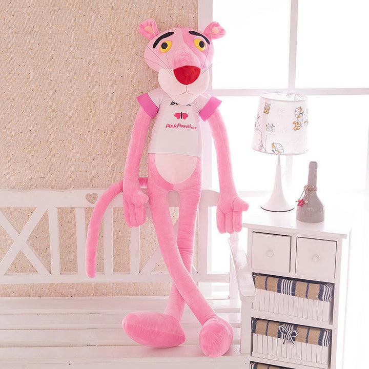 Pink Leopard Plush Toy – Oversized Long-Leg Cuddle Gift