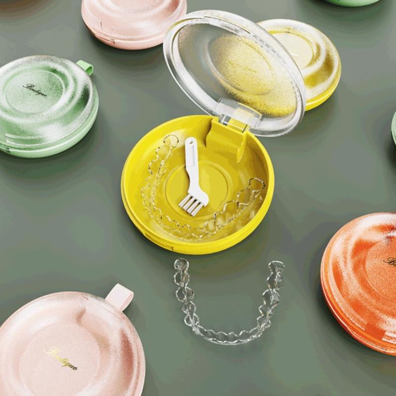 Clear Aligner Case with Brush, Easy-Open Braces Box