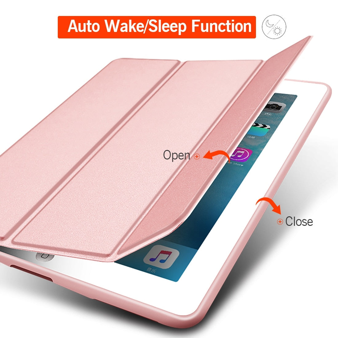 iPad 9.7 Case Slim Rose Gold with Stand & Auto Sleep