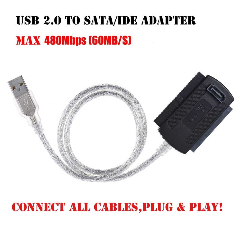 USB 2.0 IDE SATA Hard Drive Adapter with Power Supply