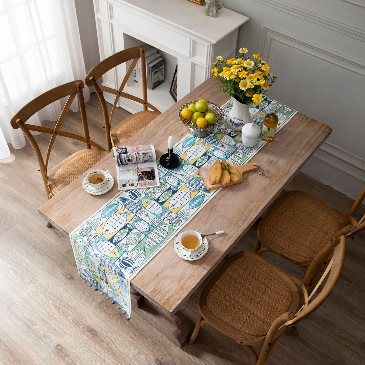Jacquard Table Runner for Warm Seasonal Dining Style