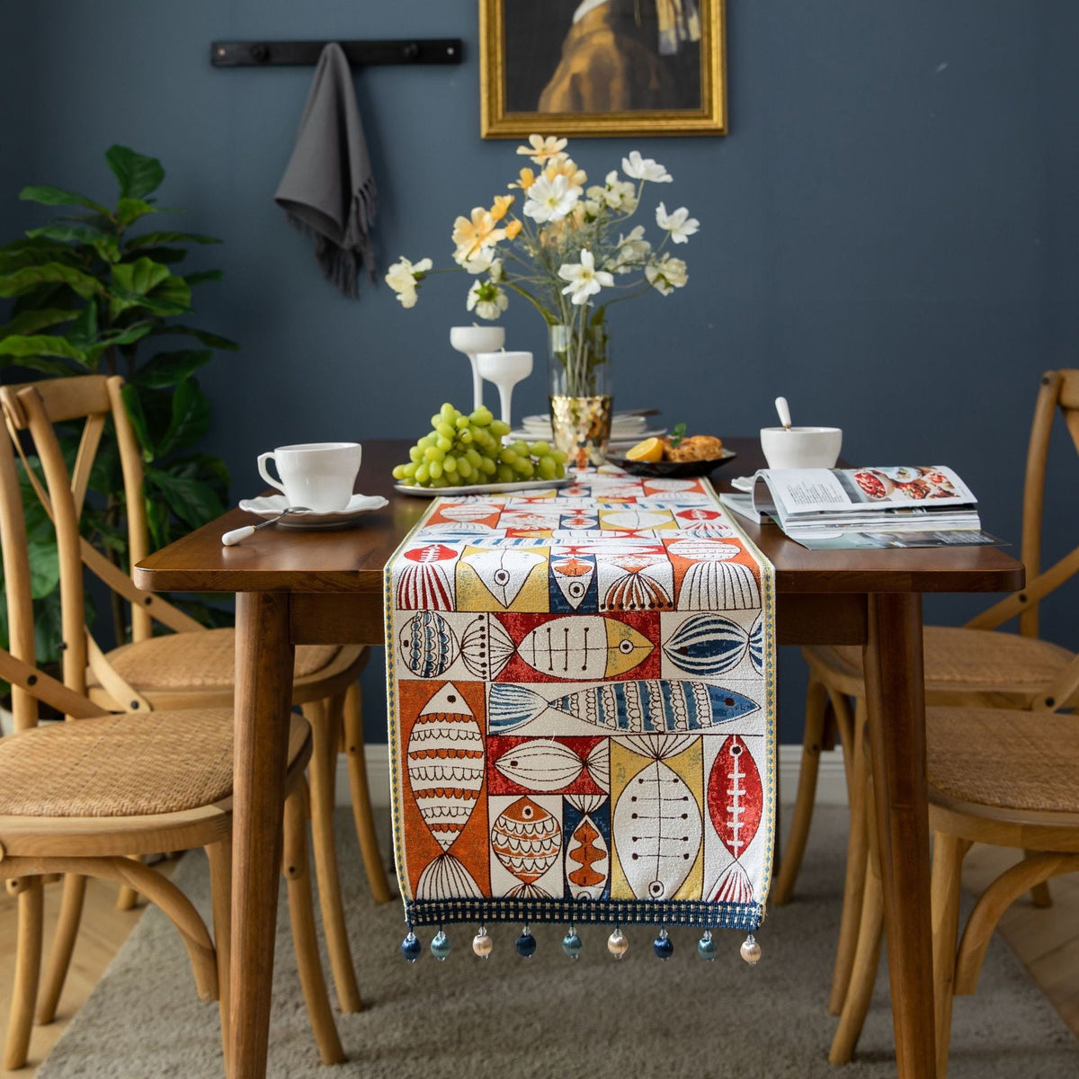 Jacquard Table Runner for Warm Seasonal Dining Style