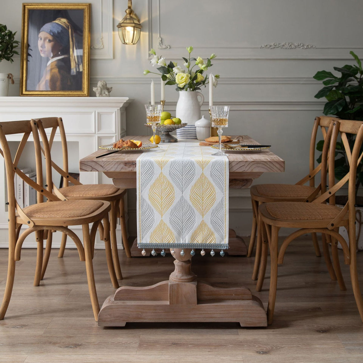Jacquard Table Runner for Warm Seasonal Dining Style