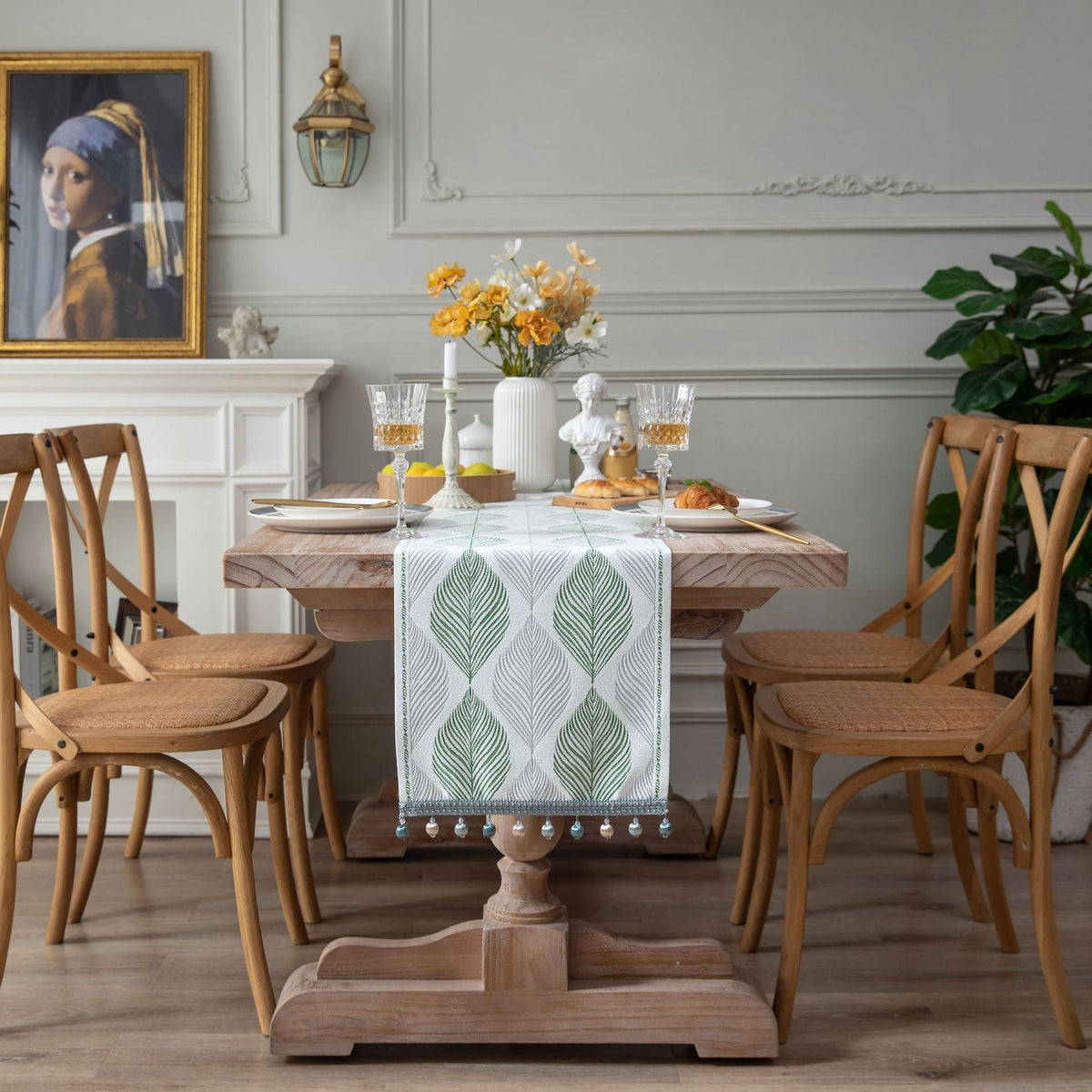 Jacquard Table Runner for Warm Seasonal Dining Style